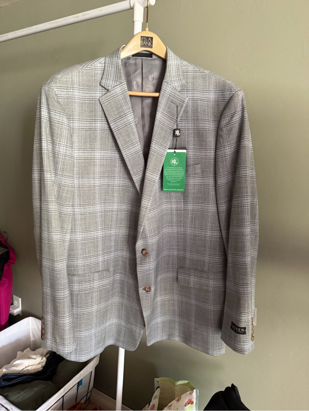NWT Ralph Lauren Gray Plaid Sport Coat